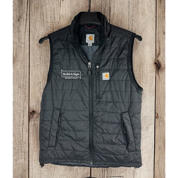 Carhartt Men's Rain Defender Insulated Vest Relaxed Fit Blk Medium *Company Logo